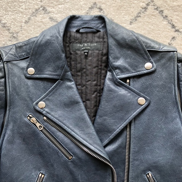 Rag & Bone ‘Bowery’ Leather Moto Jacket - size 2 - Picture 2 of 13